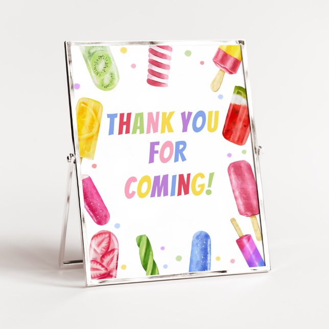 Hon är Redo till Pop Tack för att du kom Poster (Popsicle Baby Shower Thank you for Coming Sign)