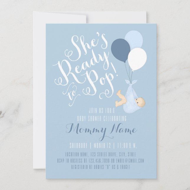 Hon är Redo till Pop! Visningsinbjudan Inbjudningar (Framsida)