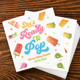 Hon är Redo till popup Baby Shower-skåpet Pappersservett