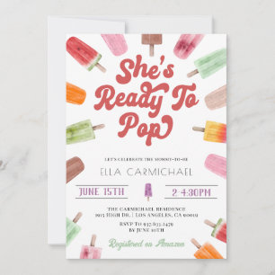 Hon är Redo till popup Popsicle Baby Shower Inbjudningar