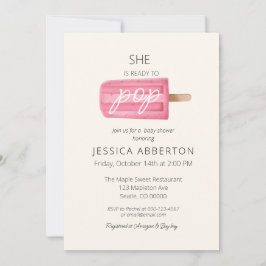 Hon är Redo till popup Popsicle Baby Shower Inbjudningar