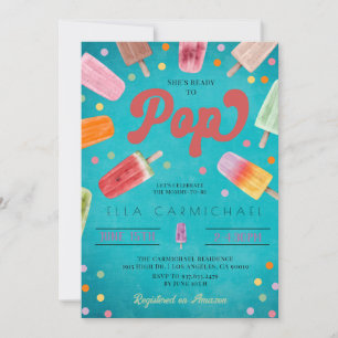 Hon är Redo till popup Popsicle Baby Shower Inbjudningar