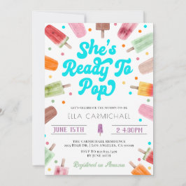 Hon är Redo till popup Popsicle Baby Shower Inbjudningar