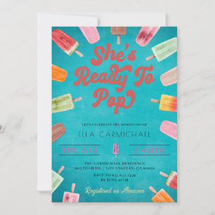 Hon är Redo till popup Popsicle Baby Shower Inbjudningar