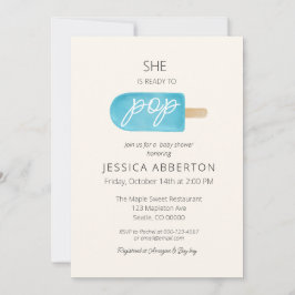 Hon är Redo till popup Popsicle Baby Shower Inbjudningar