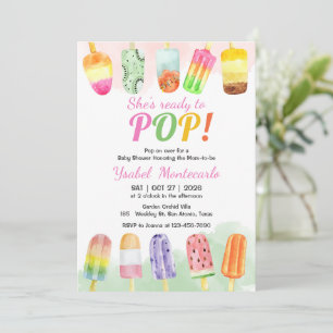 Hon är Redo till popup-popsicle Inbjudningar