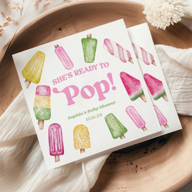 Hon är Redo till popup-Rosa, babyskor Pappersservett (Skapare uppladdad)