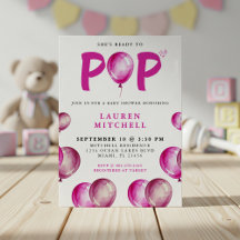Hon är Redo till Rosa Baby Shower.