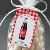 Hon är Redo till soda Plade Red Baby Shower