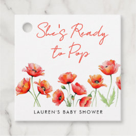 Hon är Redo till vallmoblommor i Vår-babyskor Gåvor Etiketter