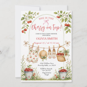 Hon är Rosinen På Tårtan Babyflicka Baby Shower Inbjudningar