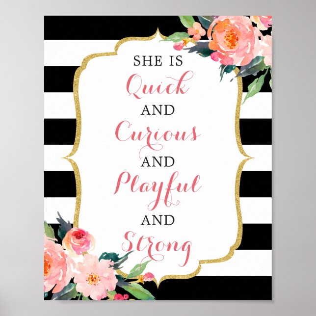 Hon är snabb och Nyfiken och uppspelande och stark Poster (Framsidan)