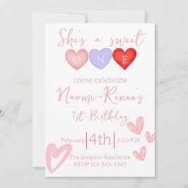 Hon är söt en första födelsedag inbjudningar