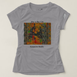 Hon är staden.....kvinnors aktiva kläder t shirt