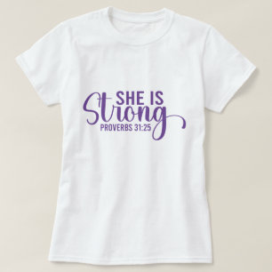 Hon Är Stark - Kristet T Shirt