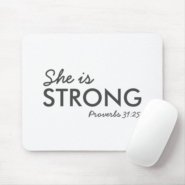 Hon är stark | Proverbs 31:25 Christian Faith Musmatta (Med mus)
