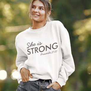 Hon är stark   Proverbs 31:25 Christian Faith T Shirt