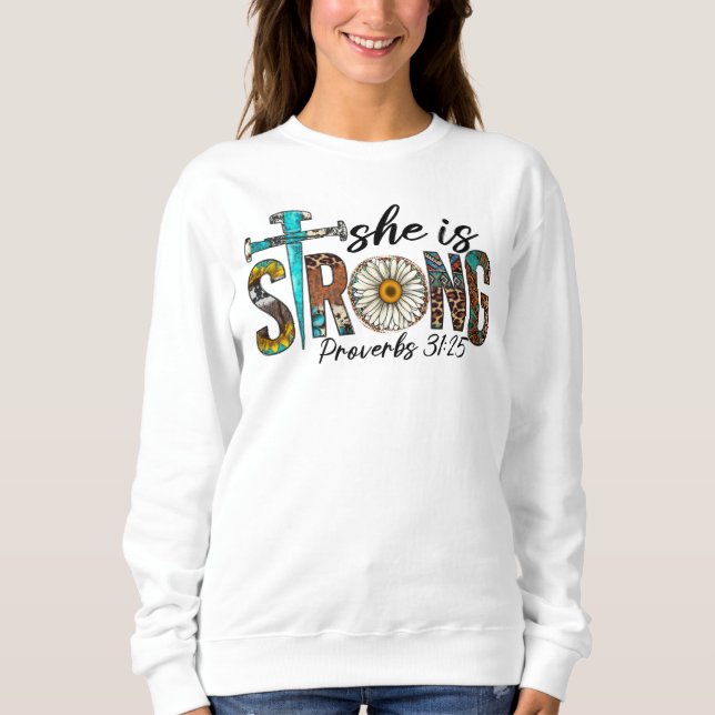 Hon är starka ordspråk 31:25 Faith  T Shirt (Framsida)