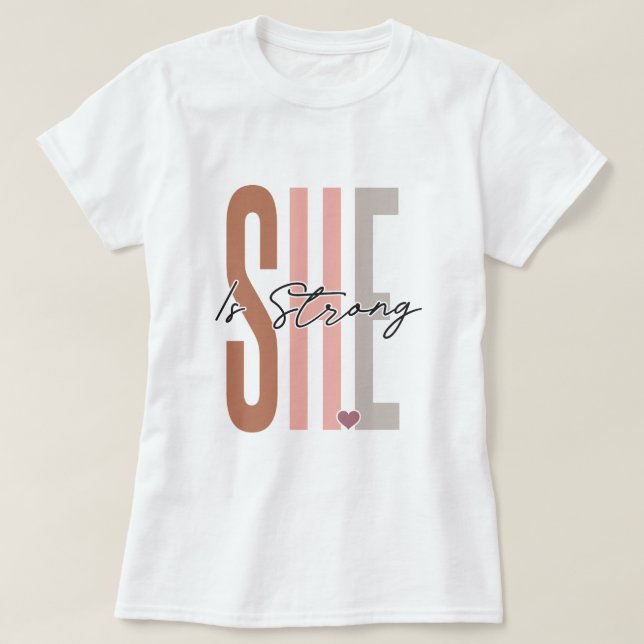 Hon är starkt inspirerande T-shirt-design T Shirt (Design framsida)