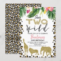 Hon är två Vilders andra födelsedagsinbjudan