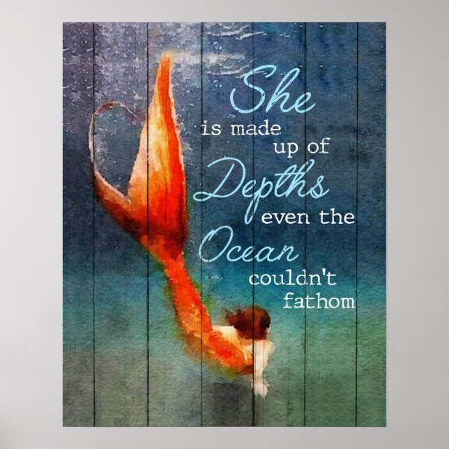 Hon är uppgjord på djup Sjöjungfru Poster (Framsidan)