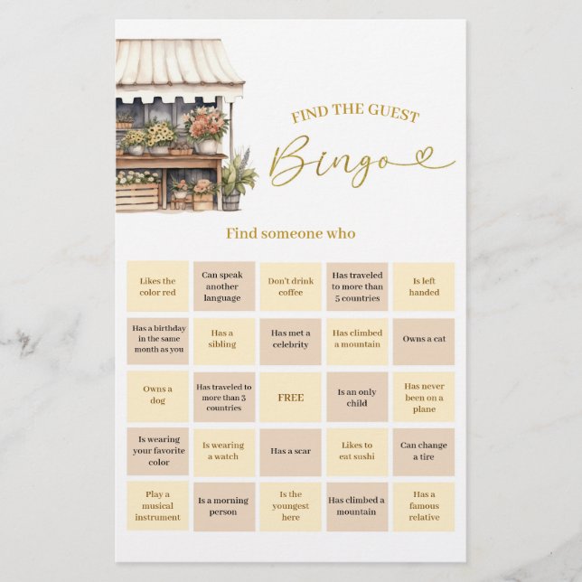 Hon är utanför Bingo-spelkortet på marknaden (Framsida)