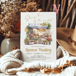 Hon är utanför Inbjudningskort för möhippan