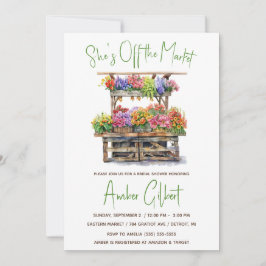 Hon är utanför Inbjudningskort för möhippan