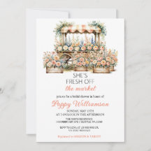 Hon är utanför Inbjudningskort för möhippan