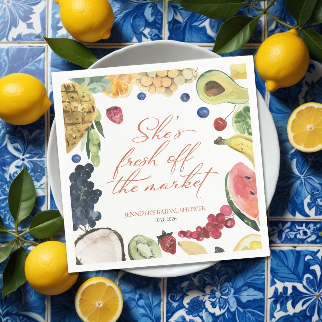 Hon är utanför marknaden | Vattenfärgad Möhippa Pappersservett (Skapare uppladdad)