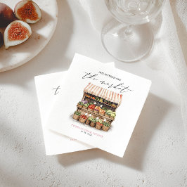 Hon är utanför marknadsjordbrukarens Möhippa Pappersservett