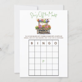Hon är utanför Möhippan BINGO Game Invi Inbjudningar