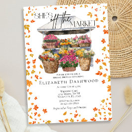 Hon är utanför Möhippan Höst löv Inbjudningar