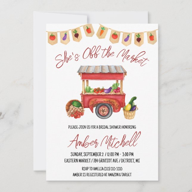 Hon är utanför Möhippan på marknaden Inbjudningar (Framsida)