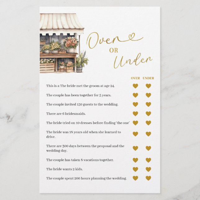 Hon är ute på marknaden över- eller under spelkort (Framsida)