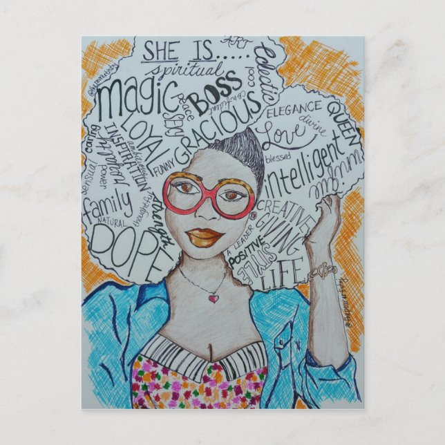 Hon är.. vykort (Framsida)