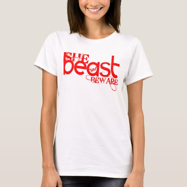 Hon-Beast röd tank T Shirt (Framsida)
