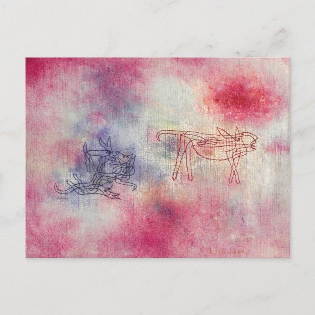 Hon Bellows, vi spelar, 1928 av Paul Klee Vykort (Framsida)