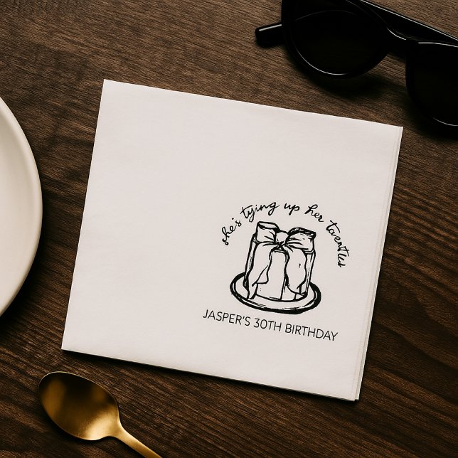 Hon binder upp sina 20-åringar Bow Thmet Birthday Pappersservett (Skapare uppladdad)