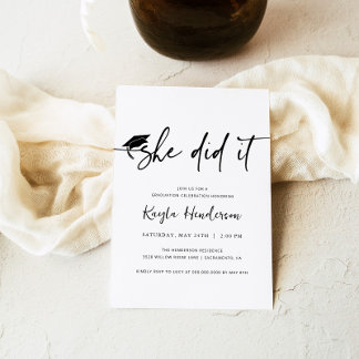 Hon bjöd in Studenten Inbjudningar