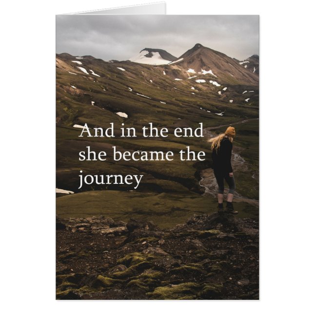Hon blev resan hälsningskort (Framsidan)