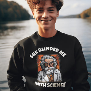 HON BLINDRADE MIG MED VETENSKAP MÄNS RETRO T-Shirt Lång Ärmad Tröja