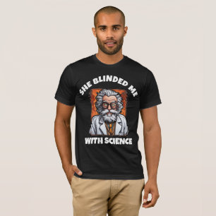 HON BLINDRADE MIG MED VETENSKAP MÄNTS RETRO T-Tröj T Shirt