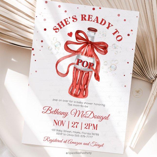 Hon Blir Det Barn Baby shower Inbjudningar (BabyShower, ShesReadyToPop, PregnancyParty, BabyOnTheWay, MomToBe, GenderNeutralBabyShower, CuteBaby)