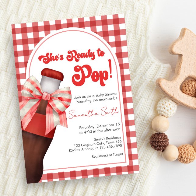 Hon Blir Hon Klar Babykalas Inbjudningar (She's Ready to Pop Cola Baby Shower Invitation )