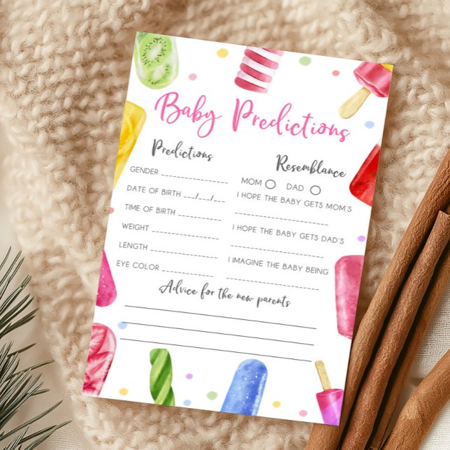 Hon Blir Mamma - Blask Shower Råd och Önskningar S (Popsicle Baby Shower Baby Predictions Game)