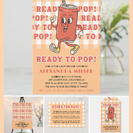 Hon Blir Snart Mamma - Baby Shower Retro Orange Gi Inbjudningar