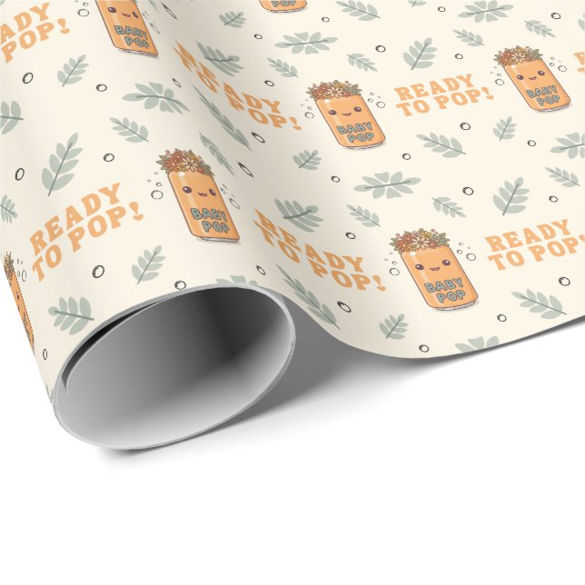 Hon Blir Snart Mamma Könsneutral Boho Kawaii  Presentpapper (Rullad Hörn)