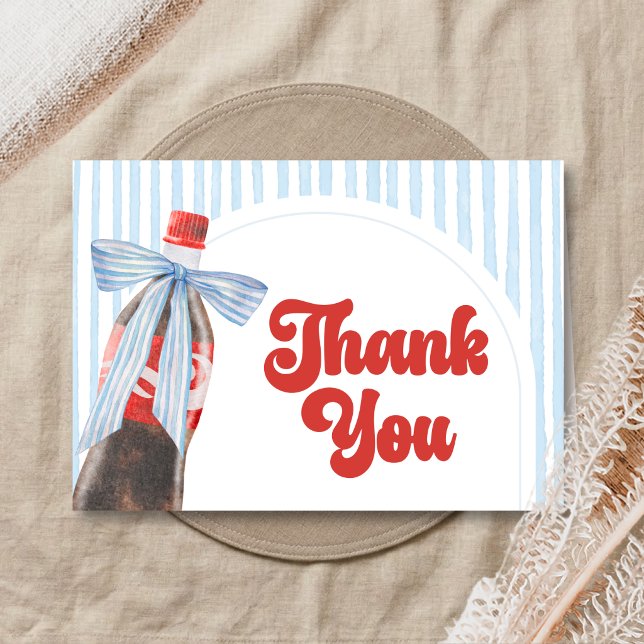 Hon Blir Värd att Få Barn - Baby Shower Tack Kort (She's Ready to Pop Cola Baby Shower Thank You Card)