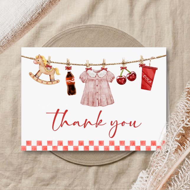 Hon Blir Värd att Få Barn - Baby Shower Tack Kort (She's Ready to Pop Cola Baby Shower Thank You Card)
